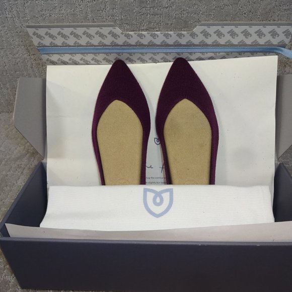 Rothy's The Merino Aubergine Purple Pointed Flat Shoes Women's Multiple Sizes - Picture 4 of 14